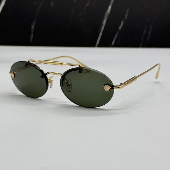 NEW VERSACE VE2295 1002/71 SUNGLASSES GOLD/GREEN WOMEN VERSACE VE2295 100271 main image 5